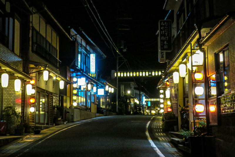 洞川温泉ライトアップ 宵々天川